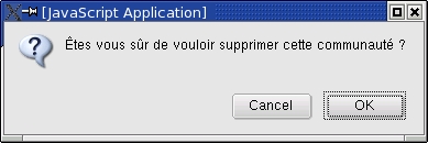 Confirmation de suppression d'une communaut�